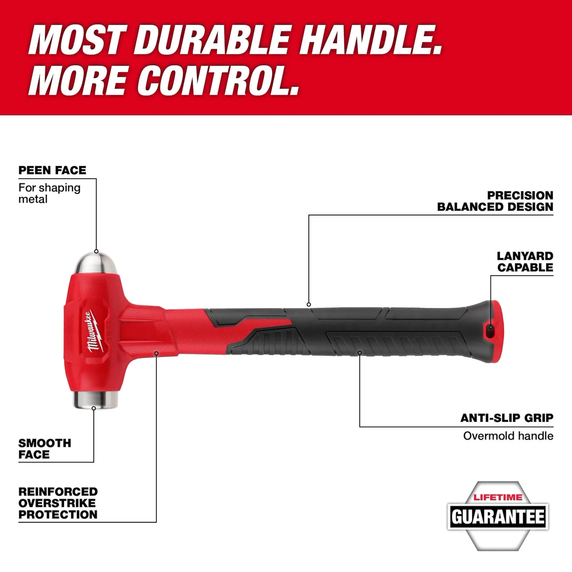 Milwaukee 32oz Dead Blow Ball Peen Hammer from Columbia Safety